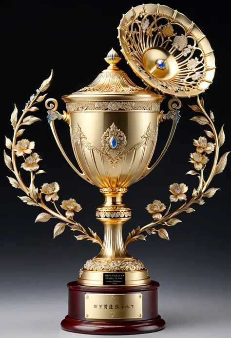 Golden Trophy, (masterpiece, best quality, Professional, perfect composition, very aesthetic, absurdres, ultra-detailed, intricate details:1.3), by Tsukasa Hojo