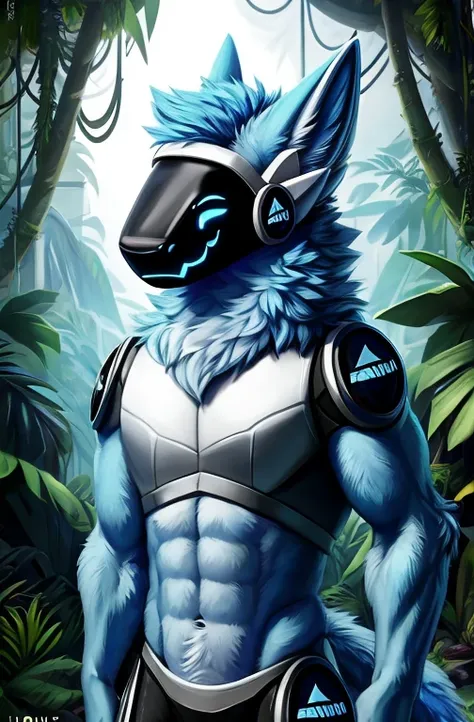 , (((Light blue fur protogen))) , big chest, day, sexy, sensual, detailed, uploaded to e621, beautiful and detailed portrait of an anthropomorphic Light blue fur protogen, (((male))) uploaded to e621, zaush, foxovh, movie lighting, , thicc, alone, muscles,...