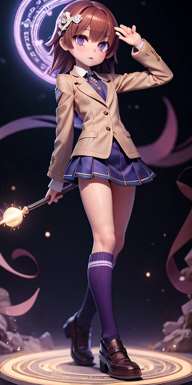 , Purple eyes, magic circle, Blue Fire, Blue Flame, wallpaper, landscape, Depth of written boundary, night, Particles of light, light, Side light, Thighs, destiny (series), Genshin Impact, ****, Open jacket, skirt, Knee socks, 