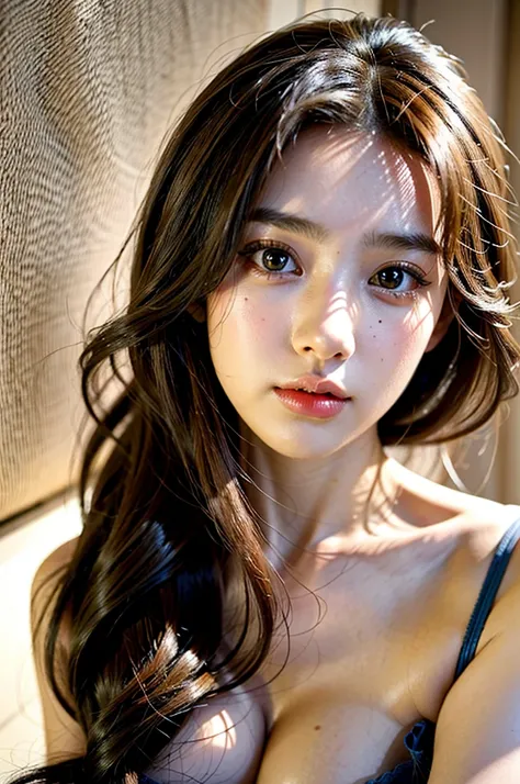 young girl  cute girl, cute-fine face, cute-fine-face,big bosom, young cute face, beautiful Japan girl face, brown hair and big eyes, cute pretty girl, beauty