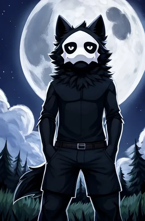 , ((( ditigal art style puro))) , cartoon, A furry character wolf , wearing black shorts, detailed, uploaded to e621, beautiful and detailed portrait of an anthropomorphic , (((male))) uploaded to e621, zaush, foxovh, movie lighting, , thicc, alone, outdoo...