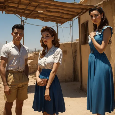 ooks and feels 1950s period styles looks styles both young male and female very Israelis-Sabras look in Israeli 1950s town and kibbutz