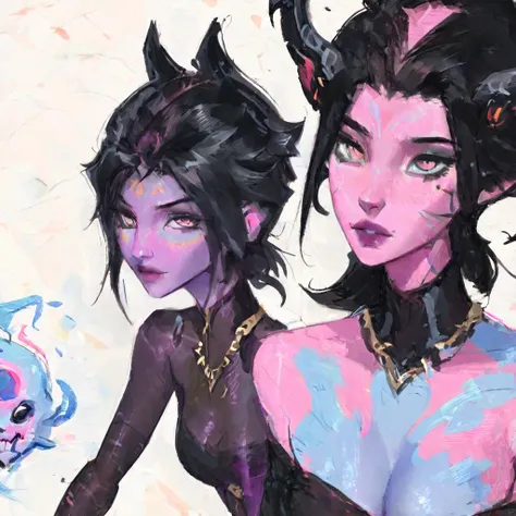 1 woman ,avatar concept art ,the way of water,, full body ,dynamic picture pose,,assasin,a woman ,short hair,and a pink light in her hand, tiefling, demon girl, beautiful succubus, nocturne from league of legends, demon woman, tiefling from d & d, wearing ...