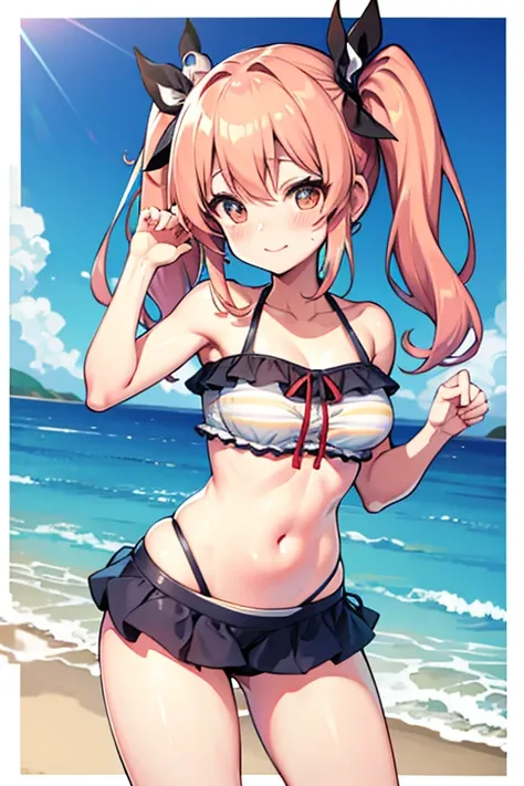 Twin tails,bikini,Seaside,Daytime