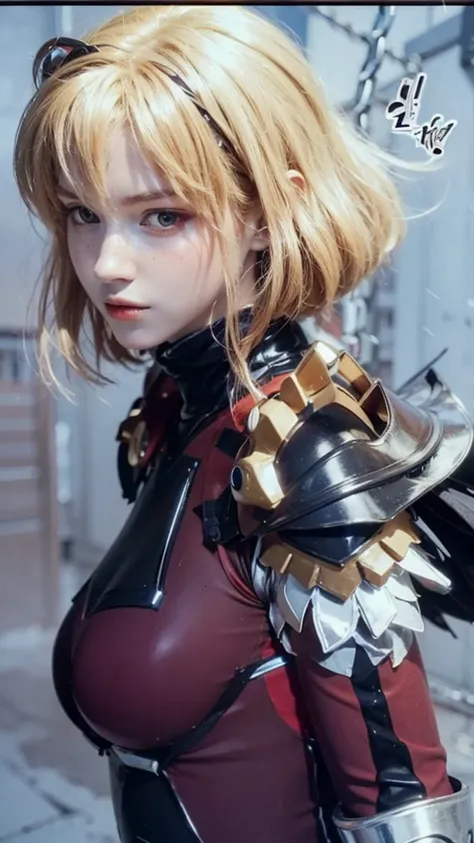 a close up of a woman in a costume with a sword, armor girl, anime girl cosplay, anime cosplay, girl in knight armor, realistic ...