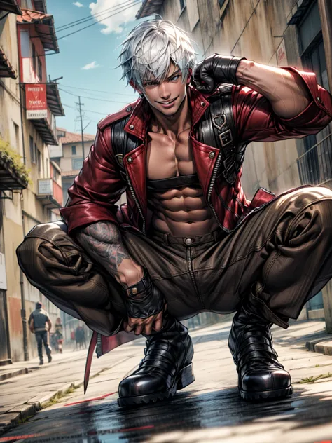 puntaje_9, puntaje_8_arriba, puntaje_7_arriba, fuente_animado, solo, enfoque masculino, 1 chico, dmc3dante, sonrisa afectada, mi...