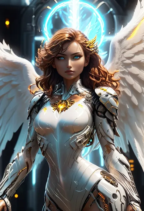 you have a mission!! task (((the most beautiful bionic angel in a perfectly tailored outfit in a given situation))), (give the s...