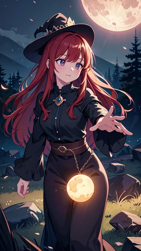 The prompt for Stable Diffusion generation is as follows:

"Witch,RPG,Sorceress,Magic,Red-haired Woman,reaching for a crow,night background,(best quality,4k,8k,highres,masterpiece:1.2),ultra-detailed,(realistic,photorealistic,photo-realistic:1.37),digital ...