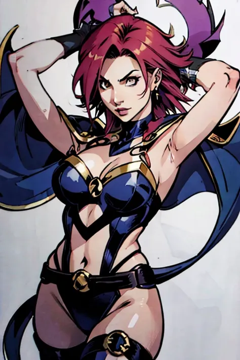 lilith capcom anime encima de una cabina telefonica