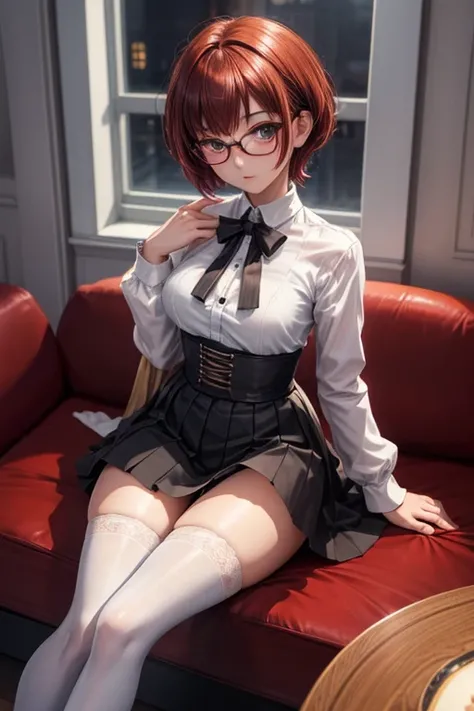 8K UHD, Digital SLR, Soft lighting, High quality, ((best quality)) ((best quality)), ((masterpiece)), (detailed), 4k image, anime style, beautiful teenage anime girl, black color A-line pleated skirt, white shirt, fair caramel brown skin, symmetrical face,...