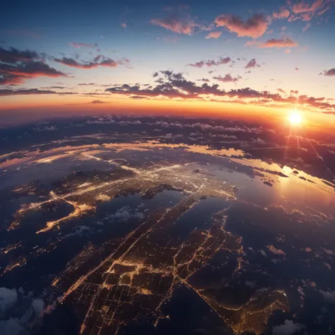 lying on the runway, i could see the end of the earth.、from a super low angle, the runway appears to be connected to the open sk...