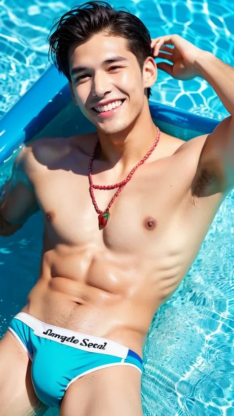 male　Age 26 Lifesaver swimwear smiling