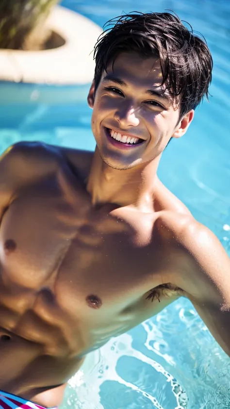 male　Age 27 Lifesaver swimwear smiling