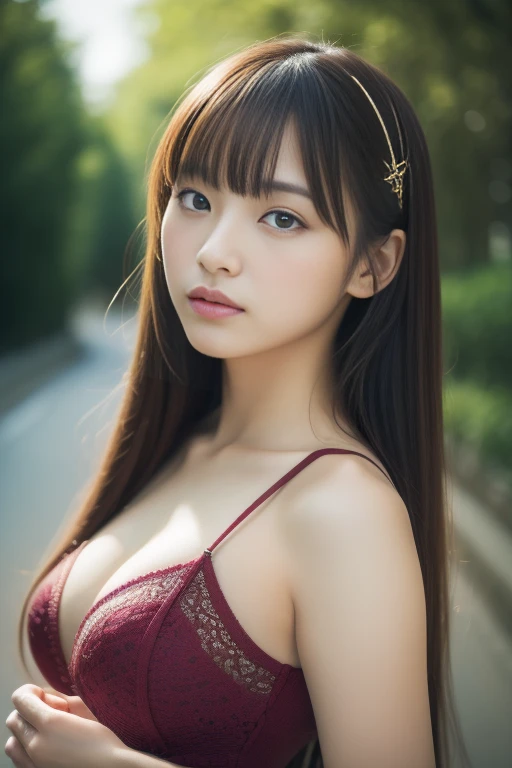 (masterpiece、16k image、high resolution、highest quality)、solo、One Girl、(Japanese Girls&#39; High School Sailor Uniform,perfection)、(Perfect Anatomy,Beautiful body、Healthy Body、Beautiful Skin)、sunny day、Black-haired、ponytail、black eye、On the way home、Small T...