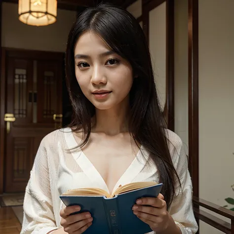 Chinese beautiful girl reading