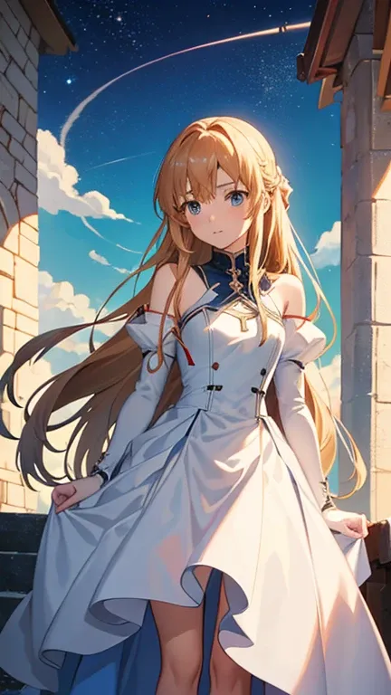 Asuna de Sword Art Online vistiendo un traje de sirvienta y tacones altos.