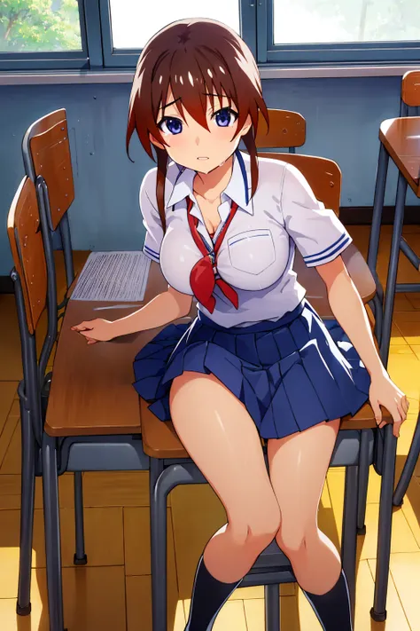 when they cry keiichi maebara big breasts breast enlargement breasts pumped up school uniform student skirt full-body shot a sea...