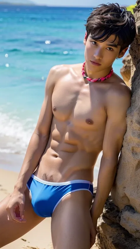 male　Age 16 Lifesaver swimwear cool hawaii  in the evening