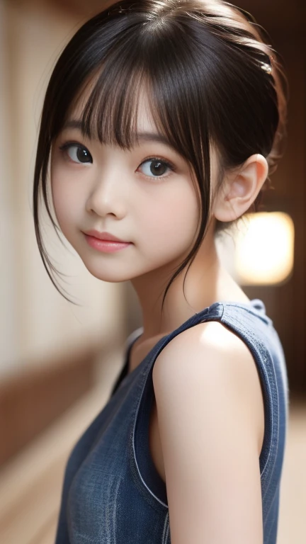 short hair、very beautiful 14 year old cute girl、sexy and very beautiful、very cute face，extremely beautiful、camisole