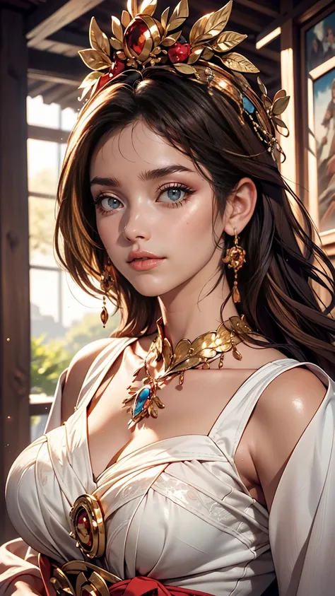 masterpiece, highest quality, masterpiece, God-like quality, Godly art, Highly detailed face, Very realistic, cute, young woman, smile, Big eyes, Long eyelashes, Multicolored Hair, Variegated eyes, Shiny skin, Fuller lips, Big Lips, Shiny skin, Blushing, N...