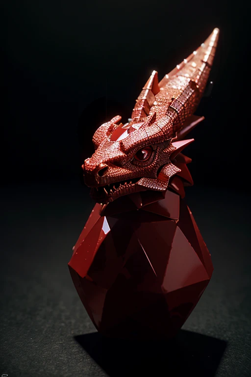 a diamond with a red dragon inside