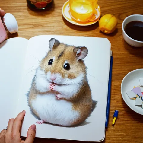 Hamster is drawing
