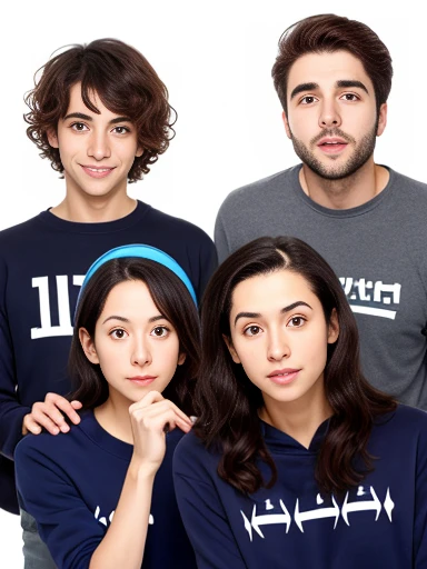  
  group of jewish sefaradim in sweatshirts, focus on face.