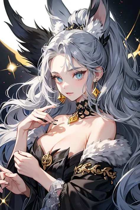 Dian is a light blueish-gray Maine Coon girl cat with a hair tuft on her forehead, white paws, inner ears and fluffy . Her Jewel Eyes are made out of dark gray obsidians. For her attire, she wears two gold earrings on her left ear and a gold pearl necklace...