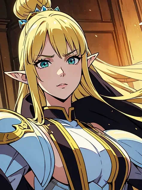 (a beautiful fantasy queen), a blonde elf with emerald green eyes, who carries two swords, alluring Elfe Prinzes, Elfenkrieger, Weibliche Elfe, Elfe Prinzessin, Elf girl, rogue anime girl, a beautiful fantasy empress, blonde anime girl with long hair, beau...