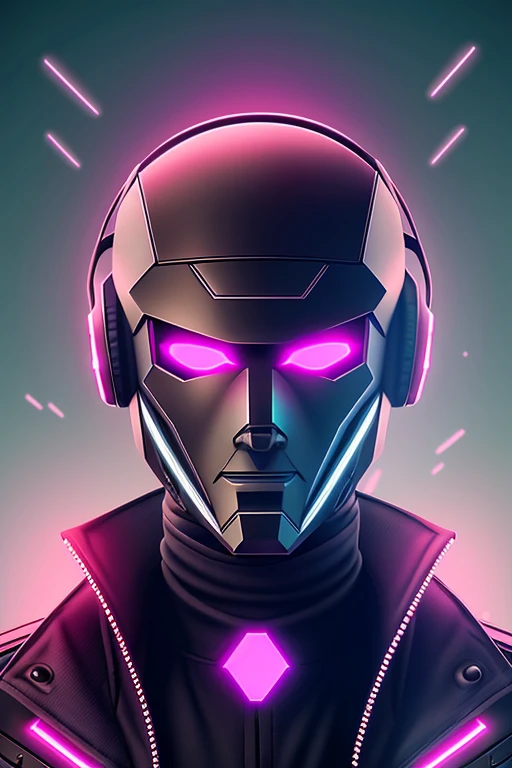 create a cyber punk character using a cyber punk mask and background