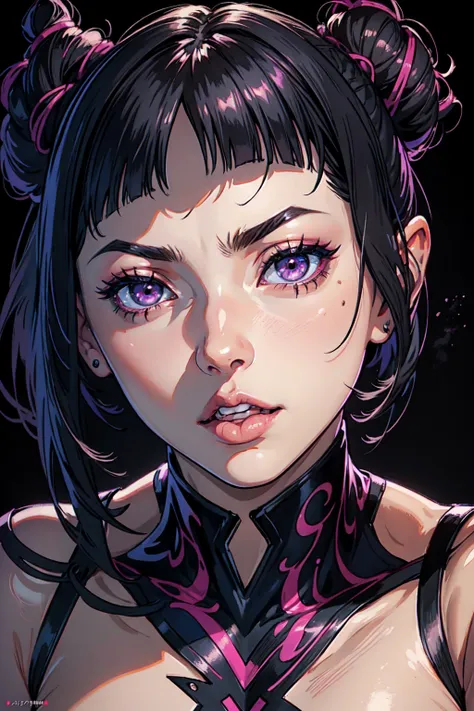 (Magazine Poster: 1.1) Beautiful Face, ultra realistic face, ahegao face, high detail face, provocative look, juri hair, night, black wall, dark background, behind view