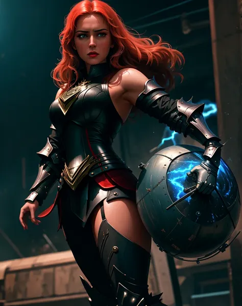 4k, masterpiece, high resolution, absurd,
edgthunderball,woman in armor,lightning ,wearing edgthunderball_armor, charged, thunde...