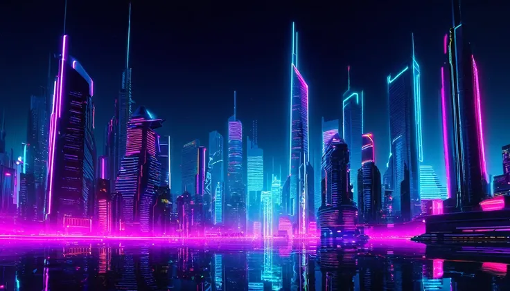 "Neon Cityscape: A Futuristic Urban Nightscape"