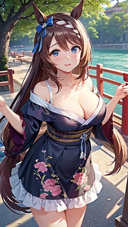 (((masterpiece))),(((High resolution)))、(((8K)))、super creek (umamusume)、(((perfect face)))、(((beauty of japan)))、40 years old、(((beautiful face))), (((off shoulder dress))), embarrassed look, look at the camera, (thighs)、top quality eyes, detailed texture...