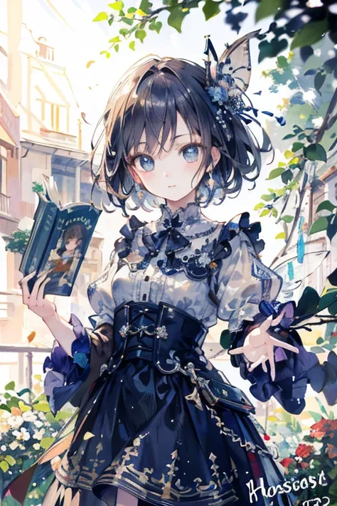 (highest quality、In 8K、32k、masterpiece、Hmph、超A high resolution、Impressionism、Photorealistic:1.2)、Cowboy Shot、Sharp focus、Detailed face and eyes、That little fairy emerged from a book.(Happy expression:1.2)、Dynamic Pose