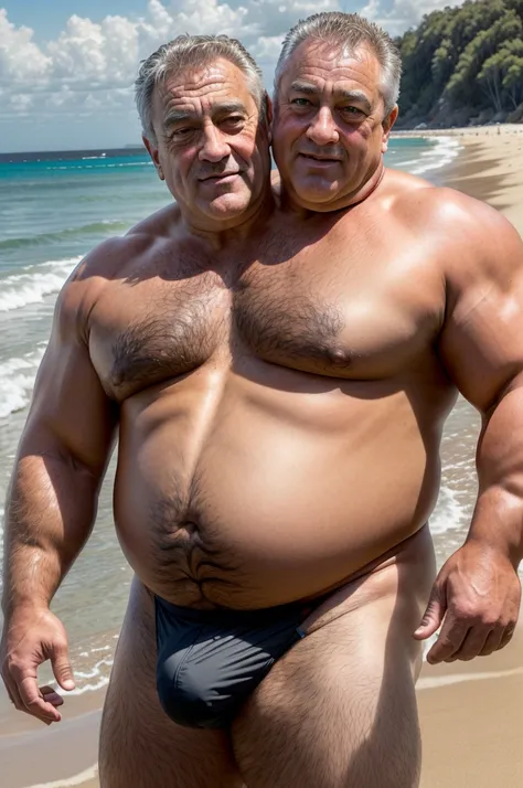 (masterpiece, photorealistic, raw,:1.4), (extremely intricate:1.2), close up, cinematic light, sidelighting, ultra high res, best shadow, RAW, upper body, two headed man, fat, big belly, flabby, middle aged, shirtless, speedo, correct anatomy, hyperrealist...