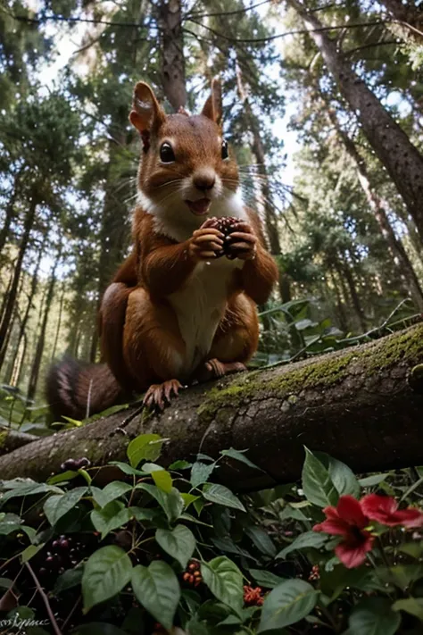 Once upon a time, in a vibrant forest filled with tall trees and colorful flowers, there lived a mischievous squirrel named Sammy. Sammy was known throughout the forest for his insatiable greed. He was always searching for more nuts and berries, never sati...