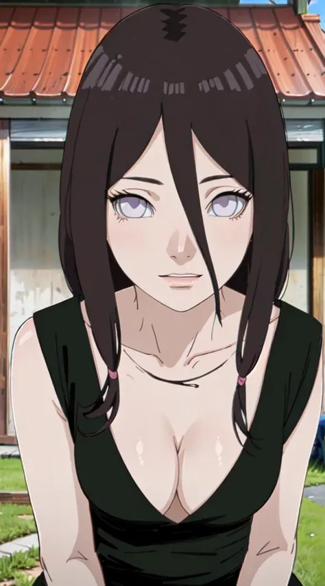 ((((masterpiece, best quality, high resolution)))), 1girl, average breasts, blush, light smile, parted lips, glow, thighs, bare shoulders, collarbone, narrow waist, cleavage, (masterpiece), (beautiful detailed face, beautiful detailed eyes), (hanabi(boruto...