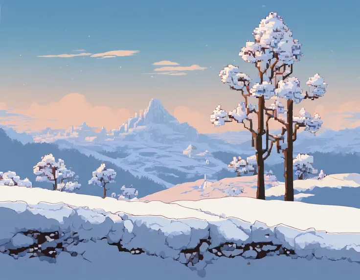 Imagen animada de 

- **Escenario**: The top of a snowy mountain, with a vast landscape of mountains stretching towards the horizon. La nieve cubre el suelo y las rocas.
- **Personajes**: Liora (joven con cabello negro y ojos serenos, con vestido sencillo)...