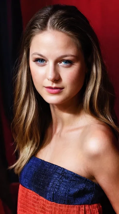 full body image melissa benoist, real, blonde hair, realistic, wearing revealing red dress, melissa benoist trying to seduce business man in a bar, luminescent, atmospheric scene, masterpiece, best quality, (detail skin texture, ultra-detailed body:1.1), R...