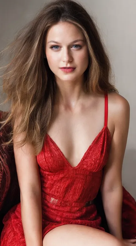 full body image melissa benoist, real, realistic, wearing revealing red dress, melissa benoist, luminescent, atmospheric scene, masterpiece, best quality, (detail skin texture, ultra-detailed body:1.1), RAW photo, (high detailed skin:1.2), 8k uhd, dslr, fi...