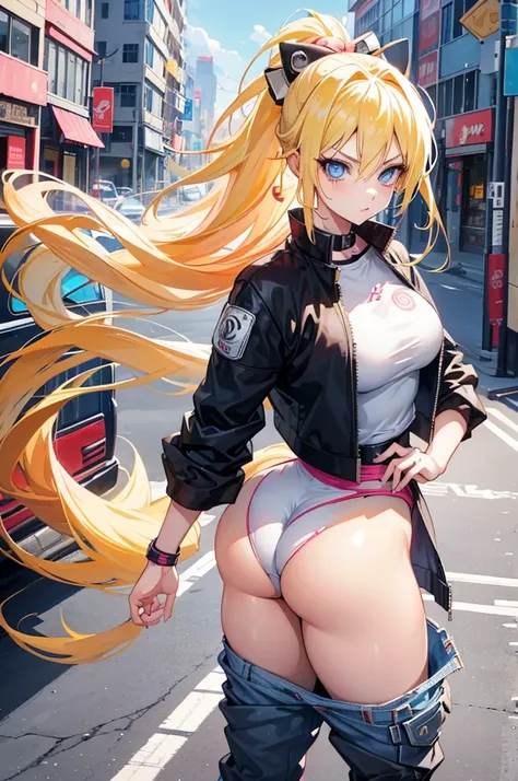 1 girl, naruto uzumaki as a girl, naruto genderswap, female naruto uzumaki, naruto genderbend (anime naruto) genderswap, female/girl/woman, feminine features, feminine body, great curves, great ass, thick ass, good butt, nice butt figure, cute, hot, long b...