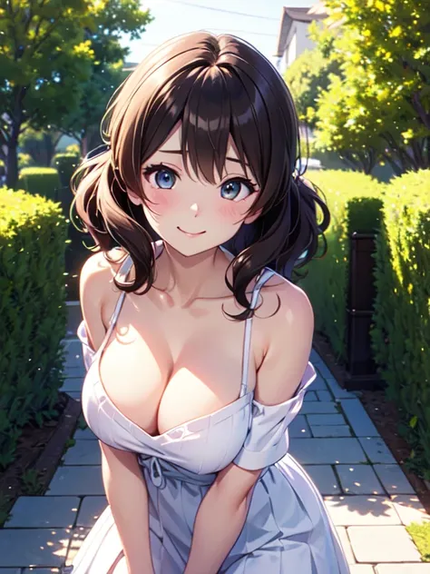 High resolution, highest quality, super high quality,3D Images、Kumiko、3D Images、beautiful flower々Garden in full bloom、Gray Hair、Wavy long hair、Very detailedな CG Unity 8k 壁紙, [3D Images:1.15],Attractive eyes、[[Fine grain、blue eyes、Shining Eyes:1.15]], , Ver...