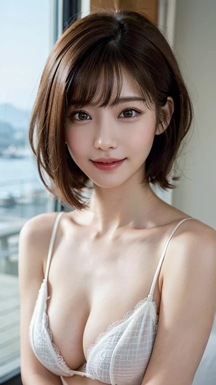 (masterpiece:1.3), (8k, Photorealistic, Raw photo, Best image quality: 1.4), Japanese 、(Random Hairstyles:1.2)、Cleavage:1.2、Super detailed face、Attention to detail、double eyelid、Put your chest together、Sharp focus:1.2、Beautiful woman:1.4、Light brown hair、h...