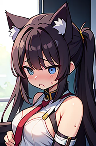 Have cat ears、work、Looks very painful、Small face、、masterpiece、Very embarrassed look、Big Breasts、Very impatient、Trembling、Sweating、Are pregnant、No characters allowed、Being restrained、disease、abdomen