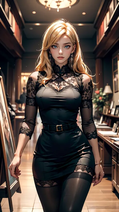 ((Intricate details)),Dark fantasy (/style/), Gloomy atmosphere, (Beautiful succubus girl, Long Hair), (Sexy black lace outfit), (Excited expression) , Calm colors, Sharp focus, Cinematic, (Walking pose, Dynamic pose), Trending on Art Station, (Majestic oi...