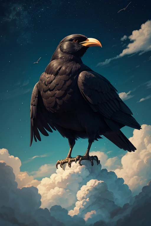 mythology　Crow　Illust　GIANT　Cloud