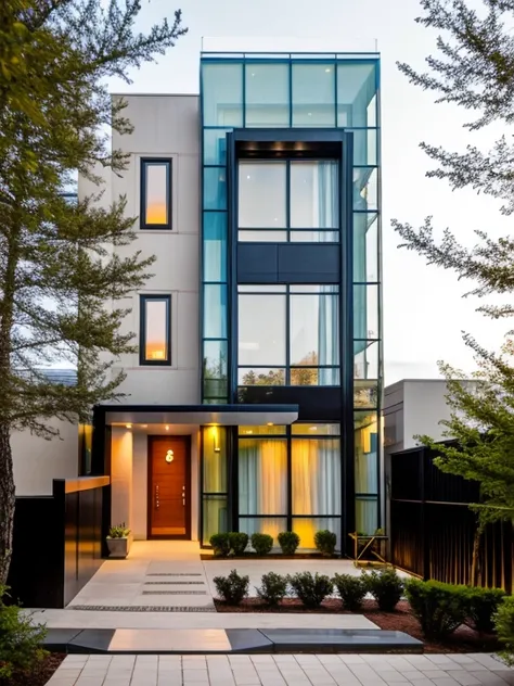 Contemporary style with glass facade
