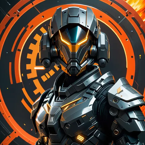 impactful paint of a close up of a robot in a building with a helmet on, cyberpunk flame suit, cyberpunk armor, cyberpunk suit, sci - fi suit, intricate cyberpunk armor, cybernetic fire armor, apex legends armor, cyber suit, cybernetic flame armor, clothed...