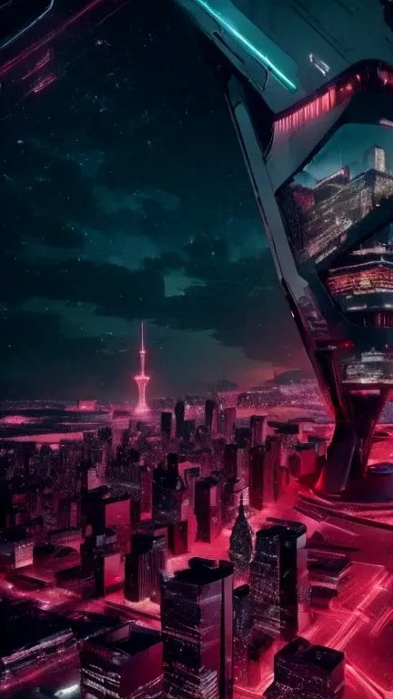 (A city with various skycrapers), ultra beautiful modern metropolis , cyberpunk, vinrant colors, techno fantasy architecture, night sky with stars 4k, uhd, photorealistic:1.4, masterpiece , futuristic  buildings